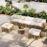 Alora 7-Piece Outdoor All-Weather Rattan Patio Sofa Set With Cushions (SAK47230)