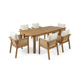Alora 7-Piece Acacia Wood Outdoor Dining Set With Cushions And Table (SAK14657)
