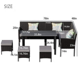 Alora 7-Piece Modern Outdoor Patio Furniture Set With Waterproof Cushions & Glass Table (SAK55673)