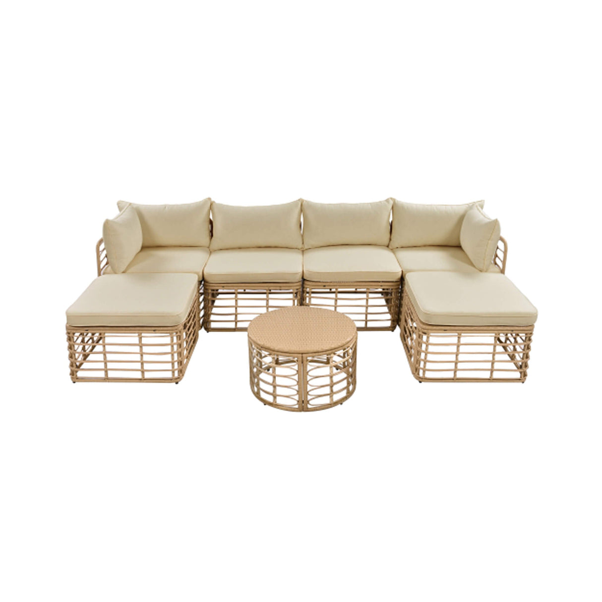 Alora 7-Piece Outdoor All-Weather Rattan Patio Sofa Set With Cushions (SAK47230)