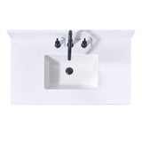 Andalo Stone effects Single Sink Vanity Top in Snow White with White Sink