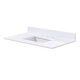 Andalo Stone effects Single Sink Vanity Top in Snow White with White Sink