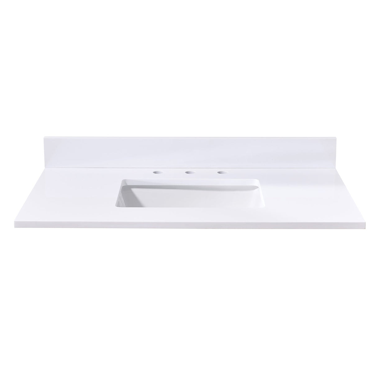 Andalo Stone effects Single Sink Vanity Top in Snow White with White Sink