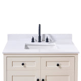 Andalo Stone effects Single Sink Vanity Top in Snow White with White Sink
