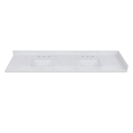 Caorle Stone effects Single Sink Vanity Top in Snow White with White Sink