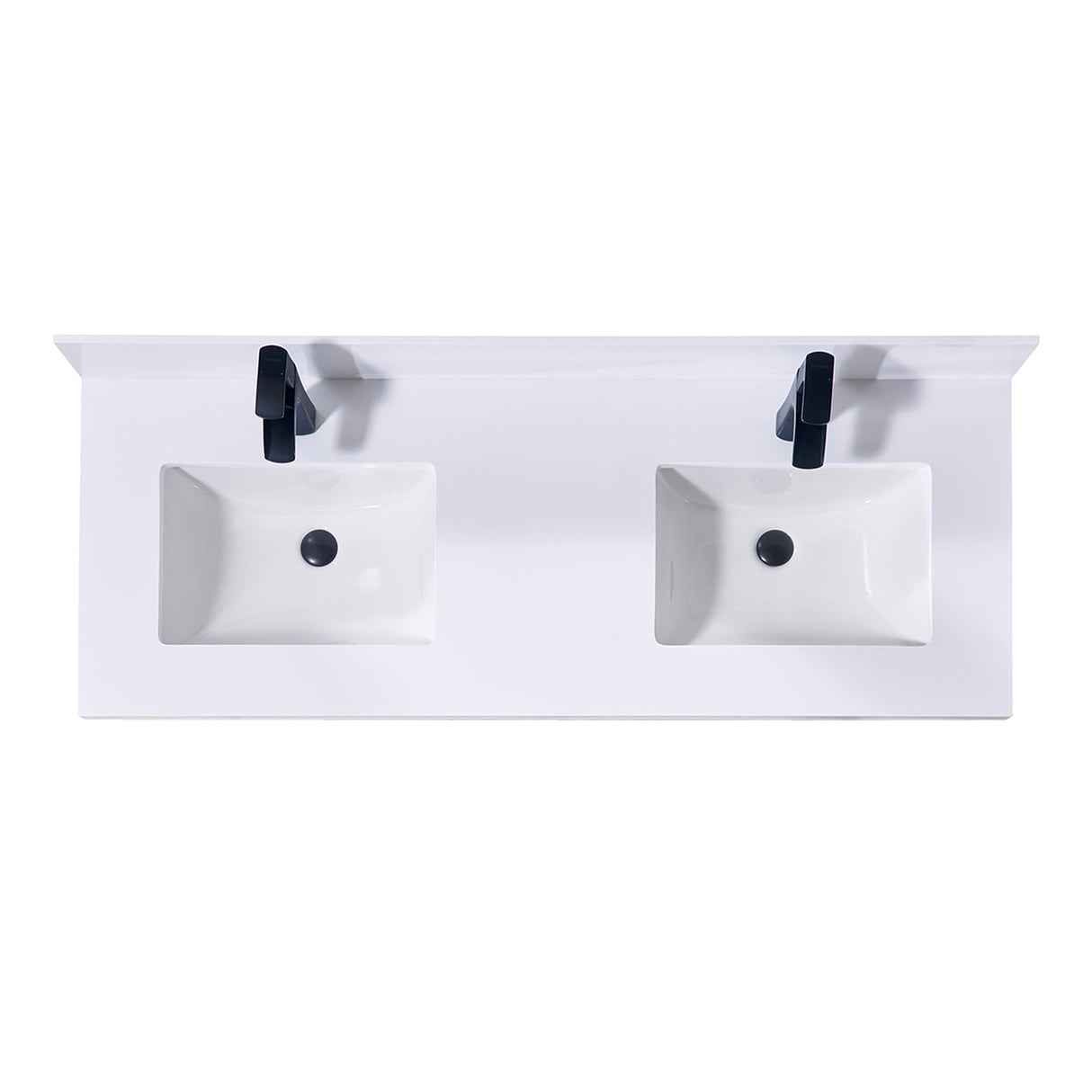 Caorle Stone effects Single Sink Vanity Top in Snow White with White Sink