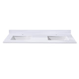 Caorle Stone effects Single Sink Vanity Top in Snow White with White Sink