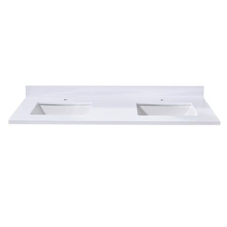 Caorle Stone effects Single Sink Vanity Top in Snow White with White Sink