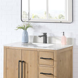 Arbios in Quartz Vanity Top in Calacatta White with White Sink