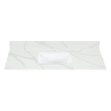 Arbios in Quartz Vanity Top in Calacatta White with White Sink