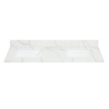 Arbios in Quartz Vanity Top in Calacatta White with White Sink