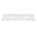 Arbios in Quartz Vanity Top in Calacatta White with White Sink