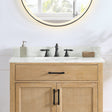 Arbios in Quartz Vanity Top in Calacatta White with White Sink