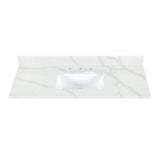 Arbios in Quartz Vanity Top in Calacatta White with White Sink