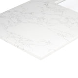 Ceres in Engineered Stone Vanity Top in Grain White with Single White Sink