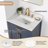 Ceres in Engineered Stone Vanity Top in Grain White with Single White Sink