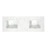 Ceres in Engineered Stone Vanity Top in Grain White with Single White Sink
