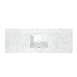 Ceres in Engineered Stone Vanity Top in Grain White with Single White Sink