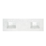 Ceres in Engineered Stone Vanity Top in Grain White with Single White Sink