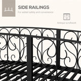 Alora 7FT Decorative Metal Arch Footbridge Garden Bridge With Safety Siderails (SAK53829)