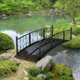 Alora 7FT Decorative Metal Arch Footbridge Garden Bridge With Safety Siderails (SAK53829)