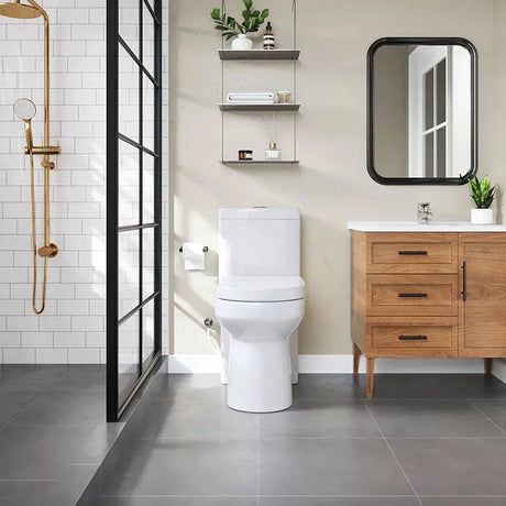Factory Direct HOROW 8733-10 Small One-Piece Toilet – 10 Inch Rough-In