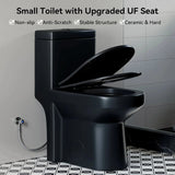 HOROW 8733BU Compact Black Toilet with UF Soft-Close Seat