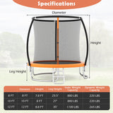 8FT Outdoor Heavy-Duty Recreational Trampoline