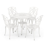 8-Piece Outdoor Furniture Set-Solar Umbrella Bistro Set Conversation Set Chaise Lounger Folding Bed Side Table Swing Chair & Dining Set