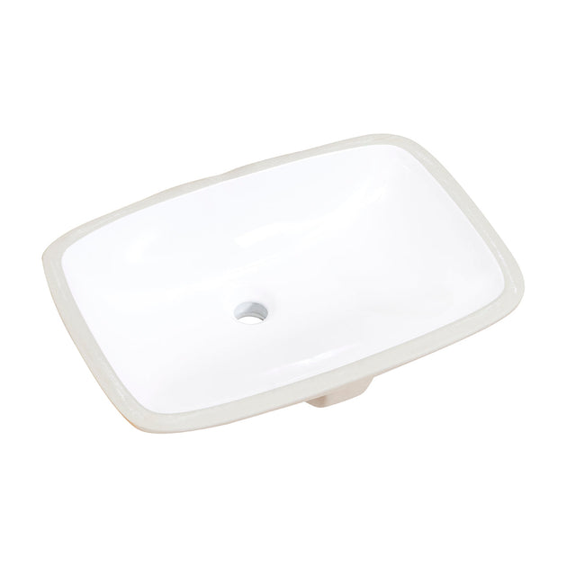 Aegean 20" Rectangular White Finish Ceramic Undermount Vanity Sink
