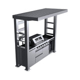 Castelle Flame Amalfi 97-Inch 4-Burner 72K BTU LP Outdoor Kitchen Grill Island With Wine Cooler, Rotisserie, Cabinets, And Granite Countertops (SAK70319)