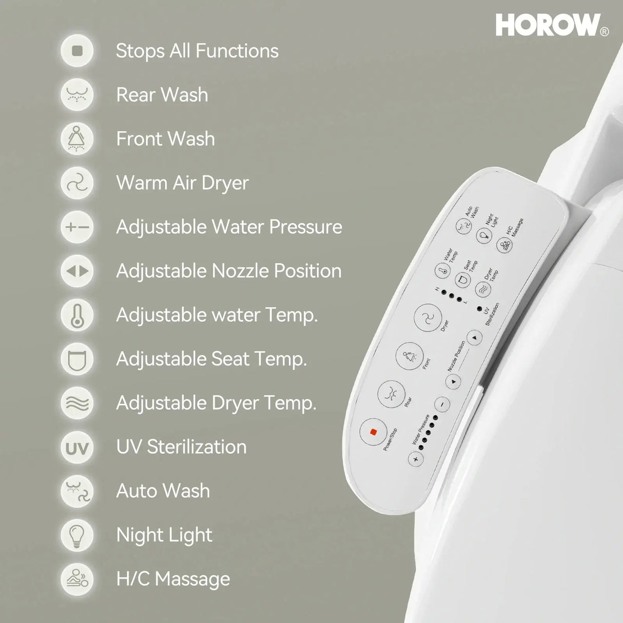 Elongated Toilet Seat with Bidet and Heated Model B0403