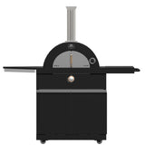 FORNO All’Aperto 87,600 BTU BBQ with 4 Stainless-Steel Burners with Infrared Burners & Side Burner, Sink Module with Black Sintered Stone Countertops, Gaz Pizza Oven, Bar & Beverage Center