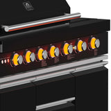 FORNO All’Aperto 87,600 BTU BBQ with 4 Stainless-Steel Burners with Infrared Burners & Side Burner, Sink Module with Black Sintered Stone Countertops, Gaz Pizza Oven, Bar & Beverage Center