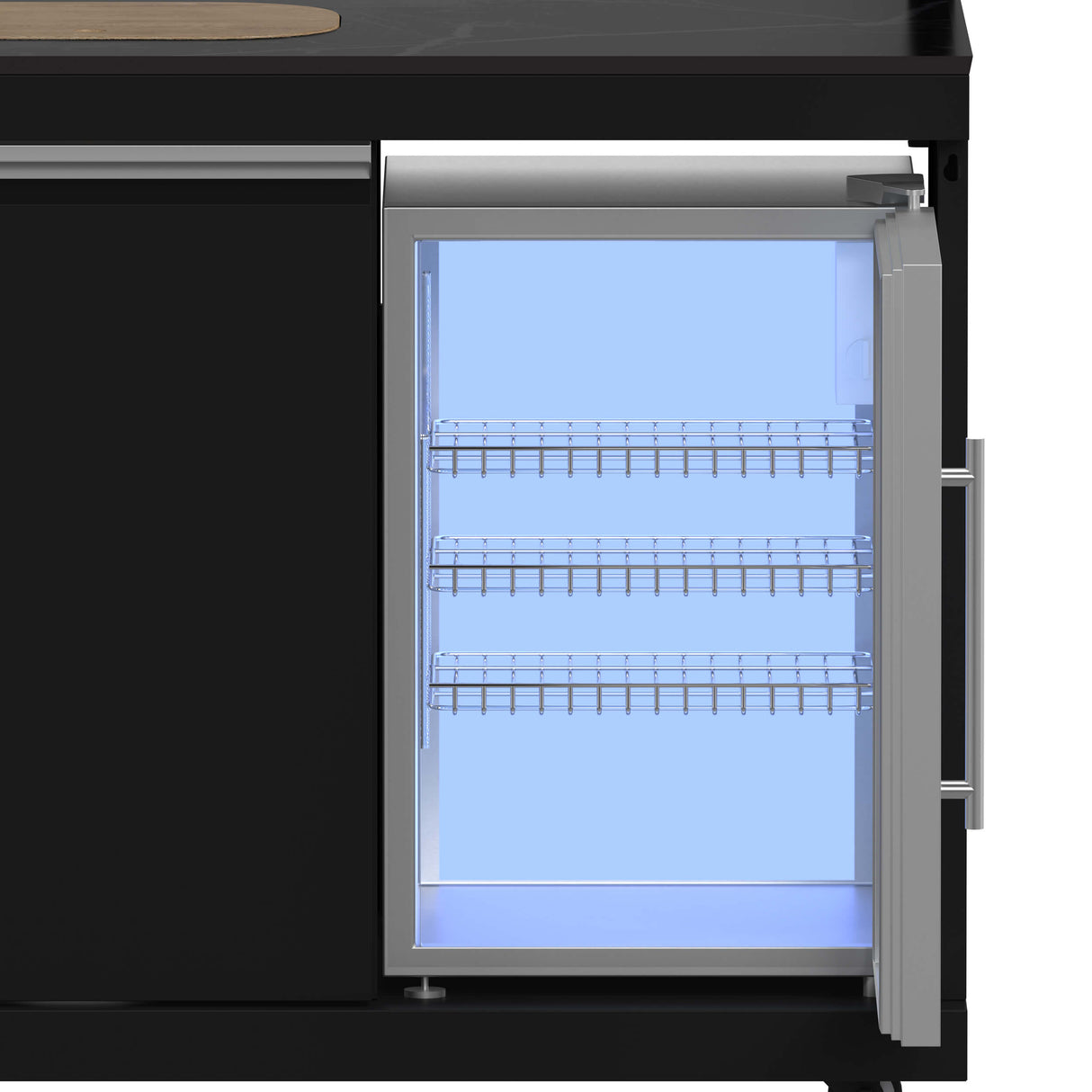 FORNO All'Aperto 99,600 BTU BBQ with 5 Stainless-Steel Burners with Infrared Burners & Side Burner, Sink Module with Black Sintered Stone Countertops, Plancha, Gas Pizza Oven, Bar & Beverage Center