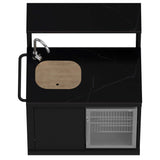 FORNO All'Aperto 99,600 BTU BBQ with 5 Stainless-Steel Burners with Infrared Burners & Side Burner, Sink Module with Black Sintered Stone Countertops, Plancha, Gas Pizza Oven, Bar & Beverage Center
