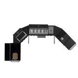 FORNO All'Aperto 99,600 BTU BBQ with 5 Stainless-Steel Burners with Infrared Burners & Side Burner, Sink Module with Black Sintered Stone Countertops, Plancha, Gas Pizza Oven, Bar & Beverage Center