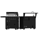 FORNO All'Aperto 62,600 BTU BBQ with 3 Stainless-Steel Burners & Infrared Burners & Sink Module with Black Sintered Stone Countertops, Bar & Beverage Center