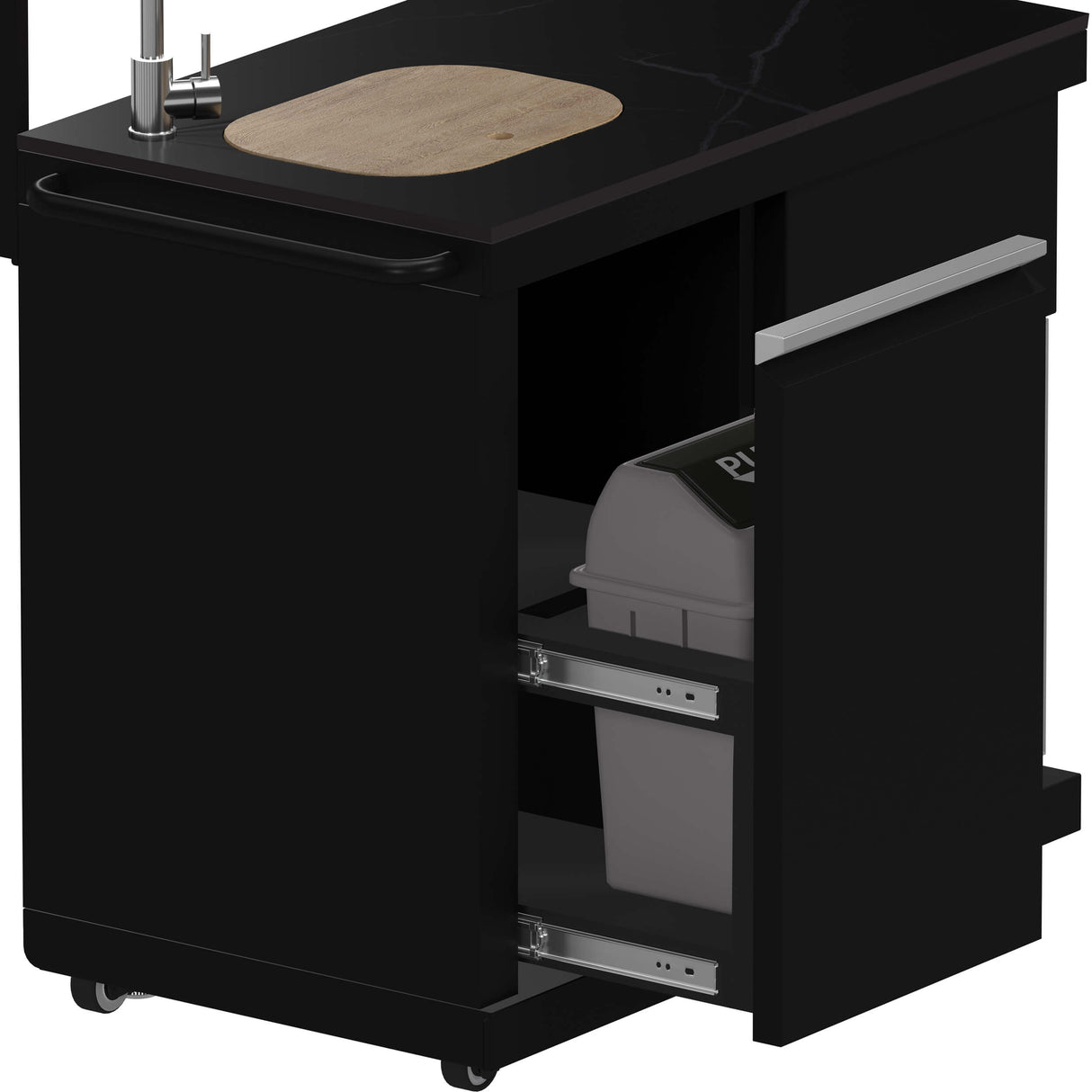 FORNO All'Aperto 62,600 BTU BBQ with 3 Stainless-Steel Burners & Infrared Burners & Sink Module with Black Sintered Stone Countertops, Bar & Beverage Center