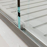 HOROW Bathroom Sliding Glass Door 60 Inch Brushed Nickel Frameless Shower Door Model BE6076-BN