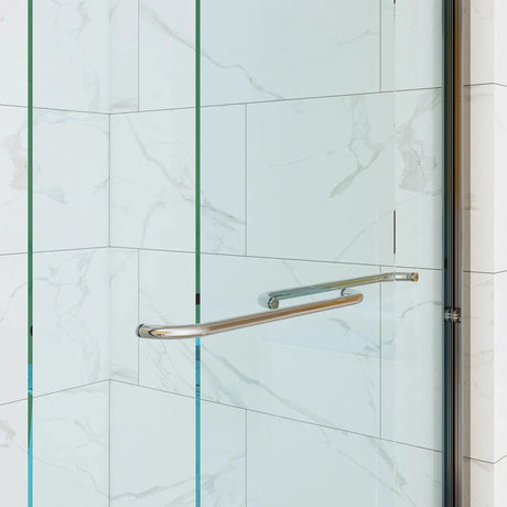 HOROW 60 Inch Glass Shower Door Sliding Chrome Shower Door Model BE6076-CH