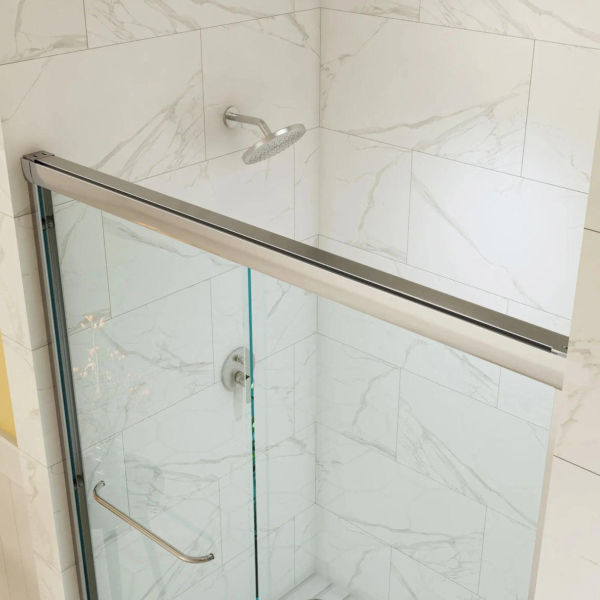 HOROW 60 Inch Glass Shower Door Sliding Chrome Shower Door Model BE6076-CH