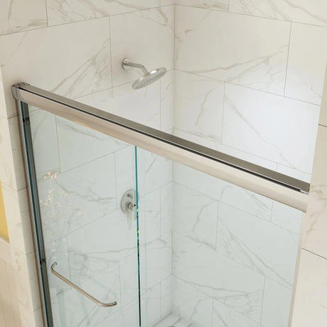 HOROW 60 Inch Glass Shower Door Sliding Chrome Shower Door Model BE6076-CH
