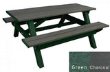 Deluxe Picnic Table – 6′ Durable Recycled Plastic Outdoor Seating