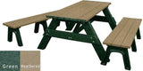 Deluxe Recycled Picnic Table with Detached Benches - Eco-Friendly Outdoor Seating