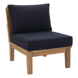 Patio Teak Set - Patio Elegance Marina 10-Piece Outdoor Set with Navy Cushions