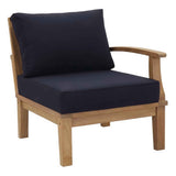Patio Teak Sectional Set - Patio Elegance Marina 8-Piece Outdoor Teak Sectional Set by Modway