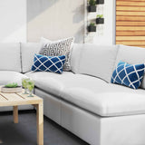 Commix Outdoor Sectional Sofa 5 Piece Sunbrella® White Collection at Patio Elegance