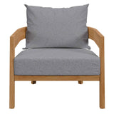 Modway Brisbane Outdoor Patio Set - 3-Piece Grey Teak Furniture for Stylish Patios