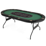 Foldable 10-Player Poker Table with LED Lights and USB Ports Ideal for Texas Casino